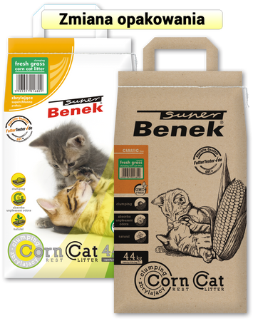 Super Benek Corn Cat Świeża Trawa Żwirek 7l