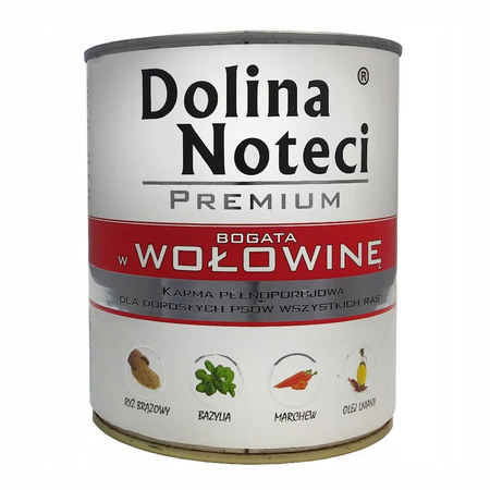 Dolina Noteci Premium Bogata w Wołowinę mokra karma dla psa 800g