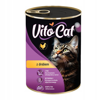 VITOCAT Mokra karma dla kota Kawałki w sosie DRÓB 415g