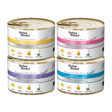 Dolina Noteci Junior Małe Rasy Mix smaków mokra karma dla psa  12x185g