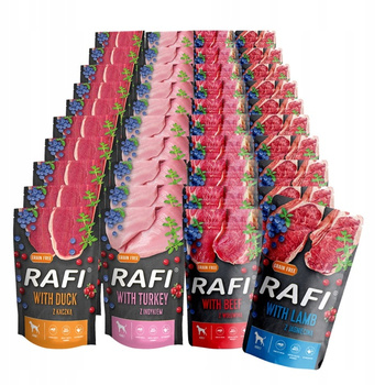 Rafi Premium mokra karma dla psa Mix smaków 40x500g