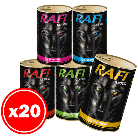 RAFI CLASSIC Mix smaków mokra karma dla psa  20x1240g