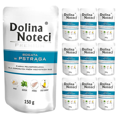 Dolina Noteci Premium PSTRĄG mokra karma dla psa 10x150g