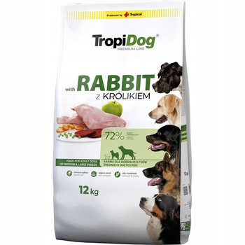 TROPIDOG (Pies) ADULT M&L RABBIT & RICE 12 kg