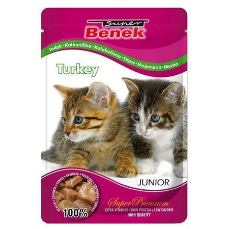 Super Benek mokra karma dla kota 100g Indyk w sosie JUNIOR