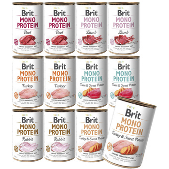 Brit  MONO PROTEIN mokra karma dla psa Mix smaków Sweet Potato 12x400g