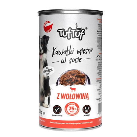 TUF TUF Mięsne kawałki w sosie MIX SMAKÓW 12x1250g