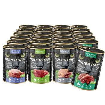 Super Rafi Cat PATE FILET Mix smaków 24x400g