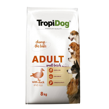 Tropidog Premium Adult S Duck Rice sucha karma dla psa  8 kg