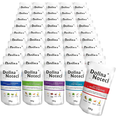 Dolina Noteci Premium Mix smaków BEZ DROBIU  mokra karma dla psa 50x150g