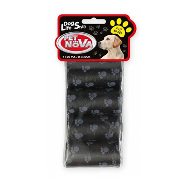 Woreczki na odchody CZARNE 4 rolki x 20szt.