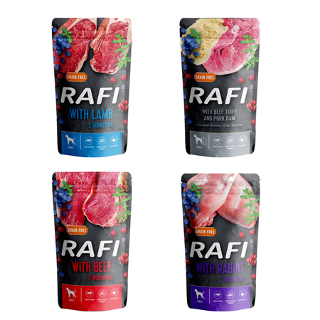 RAFI PREMIUM Mix smaków mokra karma dla psa 48x500g