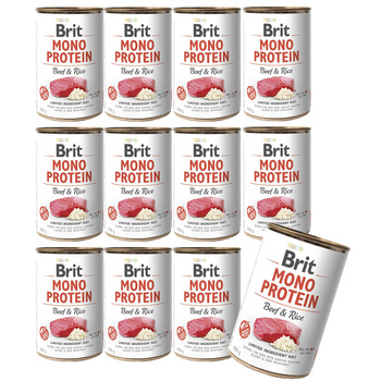 Brit MONO PROTEIN mokra karma dla psa Beef Rice 12x400g