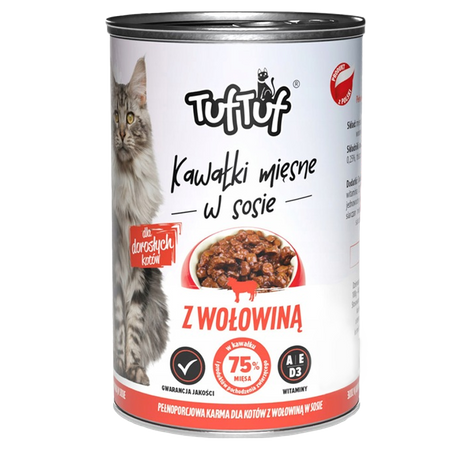 TUF TUF Karma dla kota kawałki w sosie 12x415g