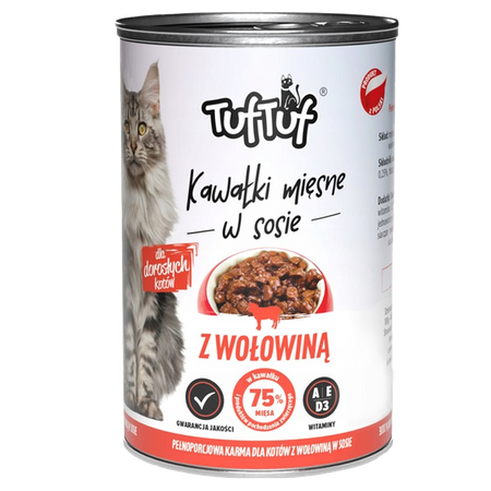 TUF TUF Mokra karma dla kota kawałki w sosie 12x415g