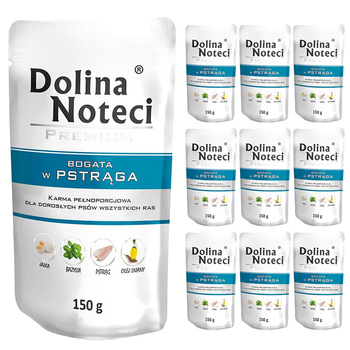Dolina Noteci Premium PSTRĄG  mokra karma dla psa 10x150g