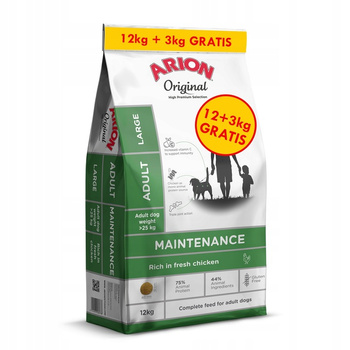 Arion Adult Large Maintenance Chicken 12 kg +3kg sucha karma dla psa