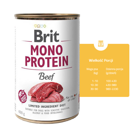 Brit Puszka 400 g Mono Protein mokra karma dla psa Beef
