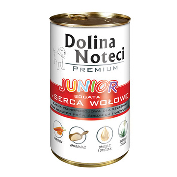 Dolina Noteci Premium JUNIOR Serca Wołowe mokra karma dla psa 400g