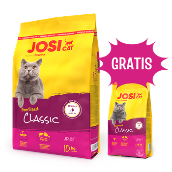 JosiCat Classic Sterilised 10kg + 1,9kg gratis