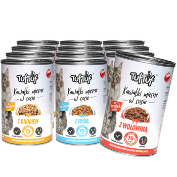 TUF TUF Mokra karma dla kota kawałki w sosie 12x415g