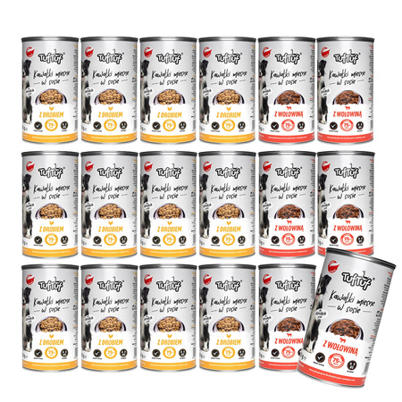 TUF TUF mokra karma dla psa MIX SMAKÓW 18x1250g drób