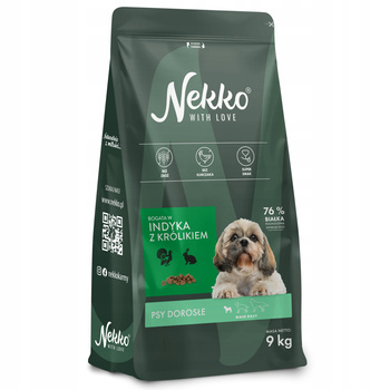 Nekko ADULT Sucha karma pies INDYK KRÓLIK 9kg