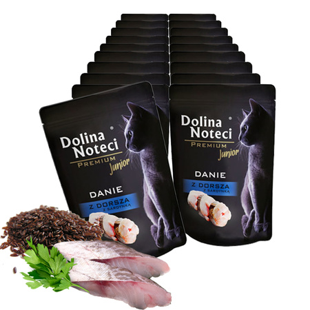 Dolina Noteci Premium JUNIOR mokra karma dla kota z Dorszem 20x85g