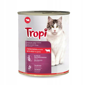 Tropi kawałki dla kota 830 g z Wołowiną
