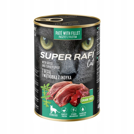 Super Rafi Cat PATE FILET Mix smaków 12x400g
