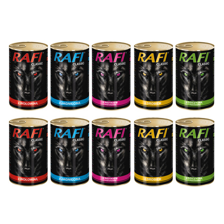 RAFI CLASSIC Mix smaków  mokra karma dla psa 10x1240g