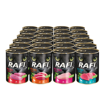 RAFI CAT bez zbóż MIX mokra karma dla kota 24x400g