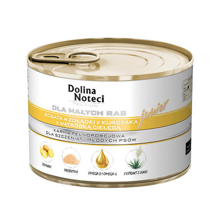 Dolina Noteci Małe Rasy Junior MIX SMAKÓW mokra karma dla psa 24x185g