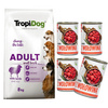 TropiDog Premium Adult S Lamb Rice sucha karma dla psa 8 kg + tuf tuf