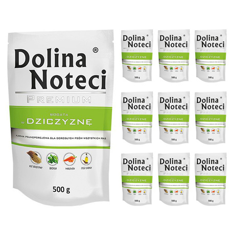500g x 10 Dolina Premium DZICZYZNA mokra karma dla psa