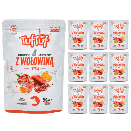 TUF TUF  mokra karma dla psa Wołowina 10x500g